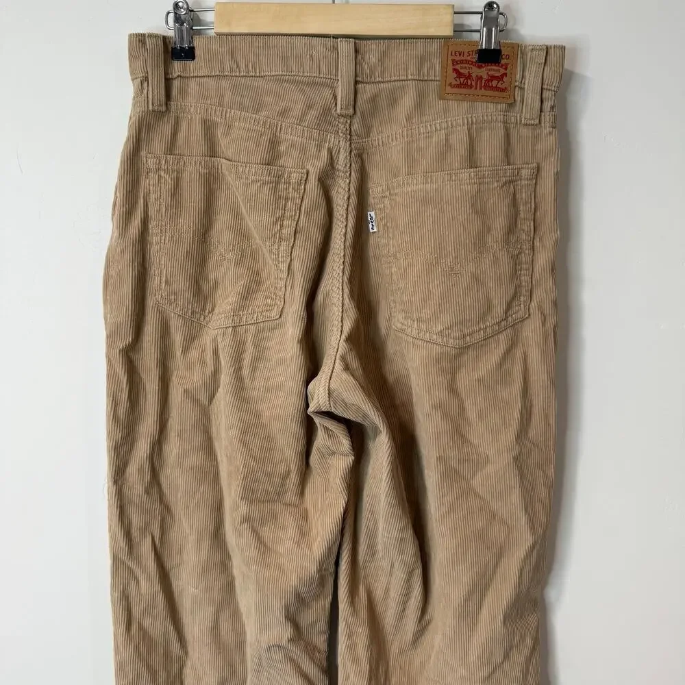 Levi's Women's '94 Baggy Corduroy Pants High Rise Straight‎ Leg Tan 30 - Picture 6 of 8